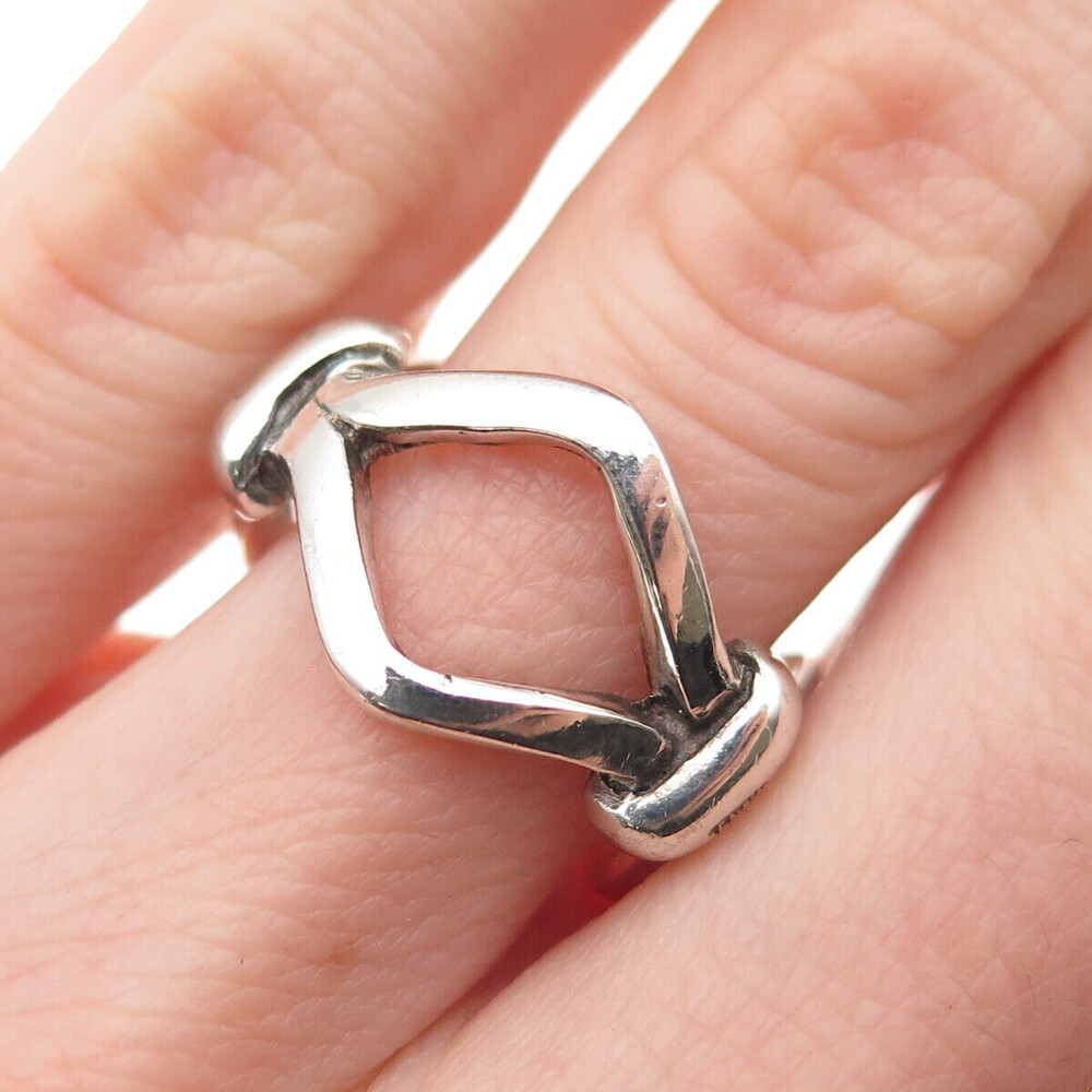 925 Sterling Silver Vintage Israel Modernist Ring Size 6